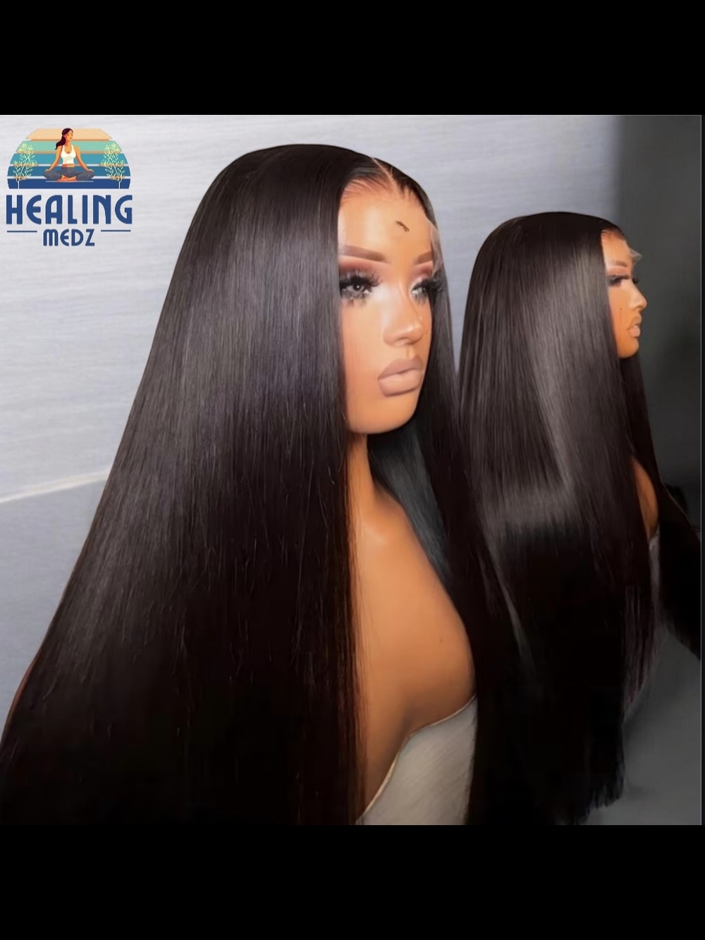 Women's 18" Inch Straight  Human Hair 13X4 Lace Front Wigs  Pre Plucked